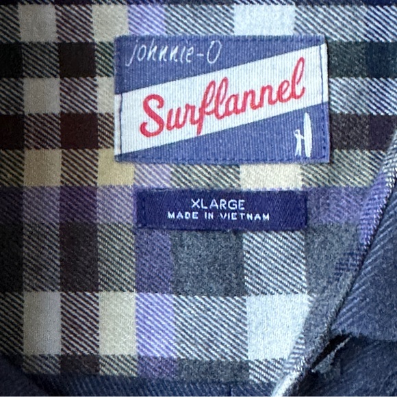 Johnnie-O Men’s XL Midnight Flannel Grommet Surf Long Sleeve Button Down Shirt - Picture 4 of 8